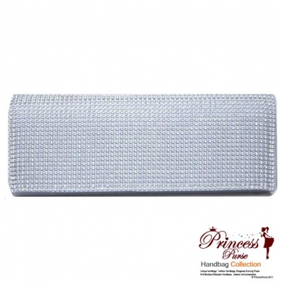 Designer Inspired Evening Bag with Rhinestone like Decoration Front